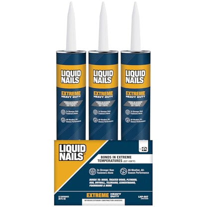 Liquid Nails Extreme Heavy Duty 28 oz. White Latex-Based Construction Adhesive, 12 Pack - color: White, size: 28 Ounce (Pack of 12), style: Extreme Heavy Duty