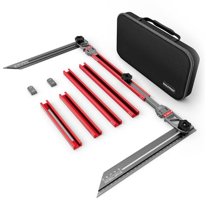 Stair Tread Template Tool - Upgrade Stair Tread Tool, Stair Measuring Tool - color: Red-Gray