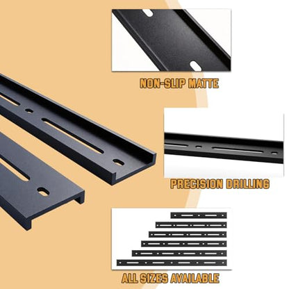C Channel Steel Support Metal Support Bracing Hidden C Bracket for Table Top Live Edge Slab Woodworking, Black Coat Finish, 6 Holes (4 Pack, 32 Inch) - size: 32 Inch, style: 4 PACK