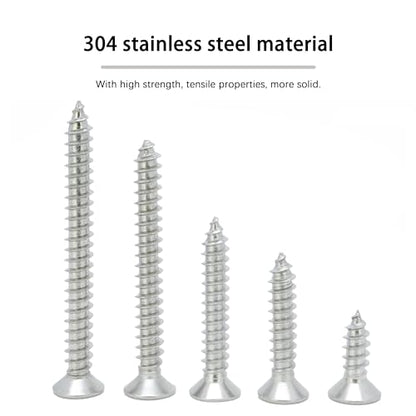 #10 × 1" Flat Head Phillips Wood Screw, Stainless Steel 304 (18-8), Self Tapping, Countersunk Head Sheet Metal Screws, 10 × 1-Inch, 75Pcs - color: Stainless Steel Screws, size: #10 x 1"