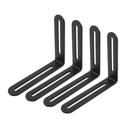 4 PCS Adjustable L-Shape Corner Brace, ULIFESTAR Heavy Duty Thicken Stainless Steel Joint Right Angle Brackets L Slotted Support Shelf Bracket for PC Case,Fixing Furniture-100x120x3mm/3.94x4.72x0.12'' - size: Black 3.94 x 4.72 x 0.12 inches