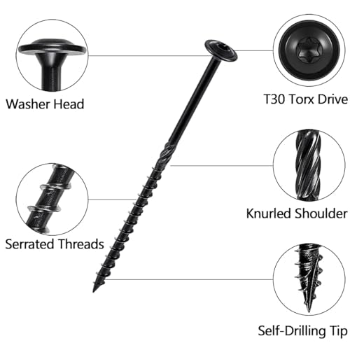 50 PCS #14 x 5” Lag Screws Heavy Duty Construction Screw - size: #14x5"