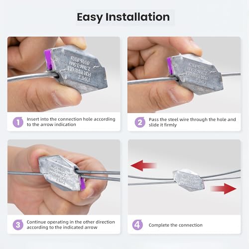 20pcs Small Wire Joiner for Electric Fence Wire, Wire Tensioner Works with 14-10 Gauge Wire, Fence Tools, Wire Tensioning Tool - size: 1.3-2.5mm