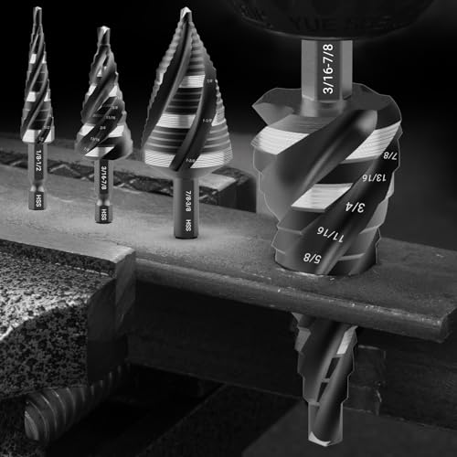 MABLEVI 12 Pcs HSS Four Spiral Flute Step Drill Bit & Countersink Set - size: 12 Pieces
