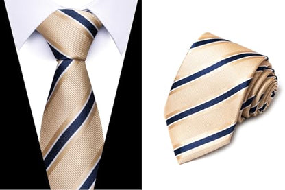 joy alice Tie For Men 6 PCS Necktie Woven Jacquard Neck Ties Set Neck Ties - color: Yellow Green Greenblue Champagne