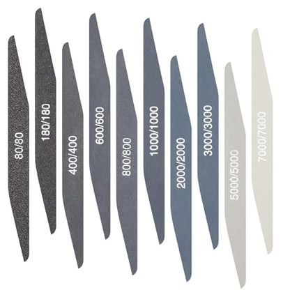 Honoson 10 Pcs Sanding Sticks for Plastic Models, Low Grits, Double Angle - style: Double Angle Shape