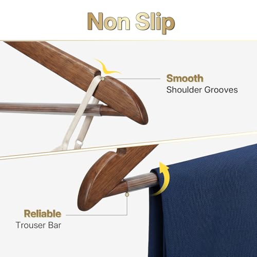 HOUSE DAY Premium Wooden Hangers 30 Pack, 17.5" Smooth Wood Clothes Hangers - size: 30 Pack