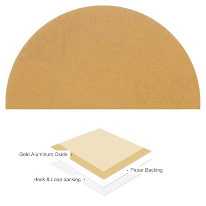 50pcs No Hole Sanding Discs- [ 3 Inch 320 Grit ] Round Hook and Loop Grip Sanding Pads Sheet Sandpaper for Automotive Woodworking Metal Polishing Use| Gold, Aluminum Oxide - size: 320 grit