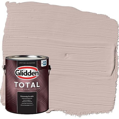 Glidden Total Exterior Paint & Primer All-in-One, Subdued/Red, Flat, 1 Gallon - color: Subdued, size: 128 Fl Oz (Pack of 1)