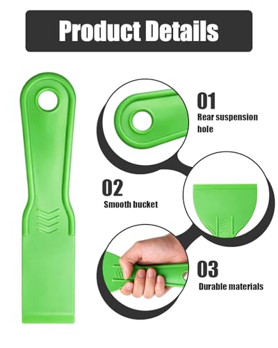 12 Piece Plastic Putty Knife Set Flexible Scraper Tool Kit Green