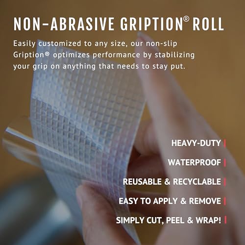 CatTongue Grips 2"x10' 2Pk Grip Tape, Non-Abrasive, Waterproof, Black/Clear - color: Black & Clear Bundle, size: 2" x 20'
