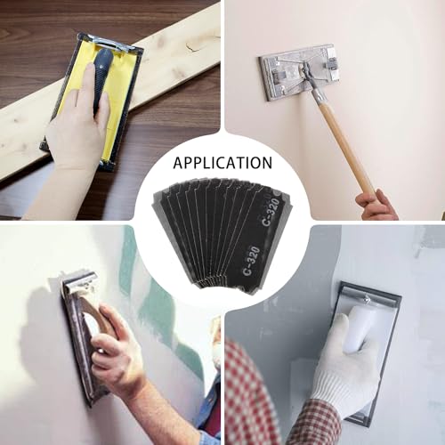 SCOTTCHEN Drywall Sanding Screen Mesh Sheet 4-3/16" x 11-1/4" Grit #320-12pcs - style: #320-12pcs