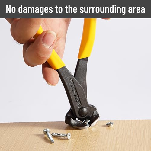 Bates Nail Puller and Staple Remover - Yellow, 2 Pack, Carpenter Tool, End Cutting Pliers, Nippers for Nail Pulling - color: Yellow, size: 7", 2 Pack