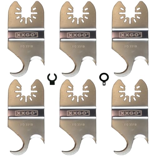XXGO 6 Pcs Multitool Shingle Cutting Knife Hook Blade for Oscillating Tool - size: Multi Tool Knife Blade - 6 Pcs