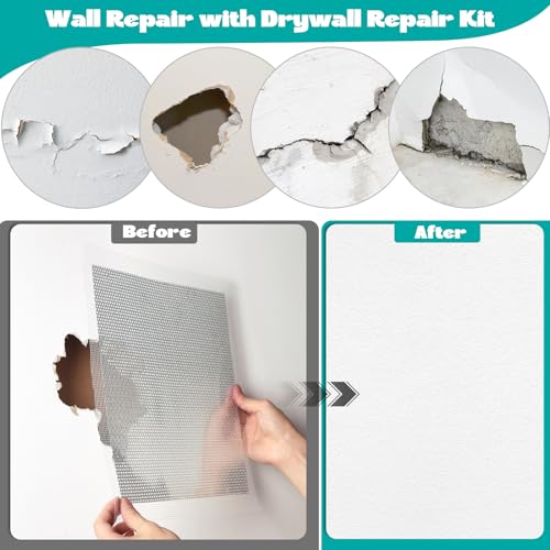3Pcs Drywall Repair Kit Large Hole, 12 x 12in Self-Adhesive Drywall Patch - size: 3Pcs