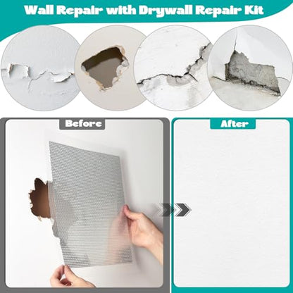 3Pcs Drywall Repair Kit Large Hole, 12 x 12in Self-Adhesive Drywall Patch - size: 3Pcs