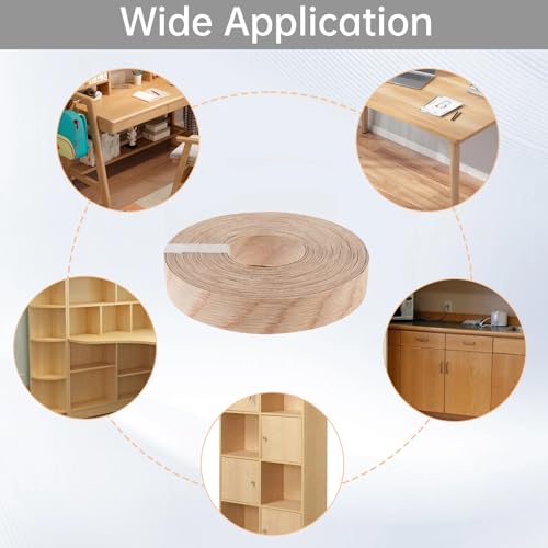 3/4 inch X 50 ft Wood Veneer Edge Banding White Oak Pre-glued Real Wood Veneer Edging Iron-on for Cabinet Repair Furniture Restoration - size: 3/4 inch * 50 ft (1.9 cm * 15M)