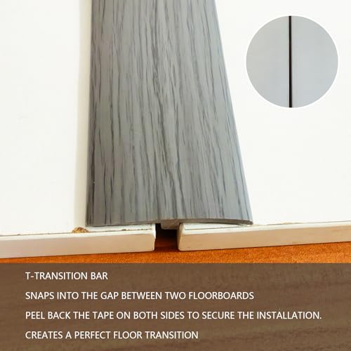 T Molding Flexible Self Adhesive Floor Transition Strip - color: Wood Grain A, size: T Molding 9.84ft
