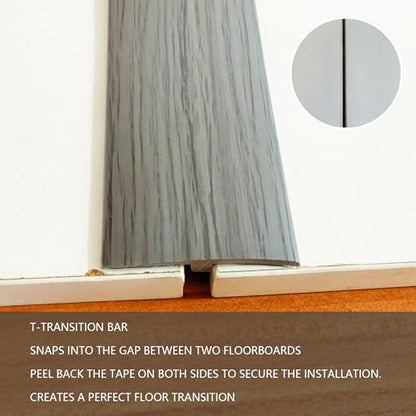 T Molding Flexible Self Adhesive Floor Transition Strip - color: Wood Grain A, size: T Molding 9.84ft