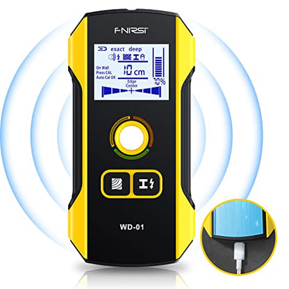 FNIRSI WD-01 6 in 1 Rechargeable Stud Finder Wall Scanner, Positioning Hole - size: WD01