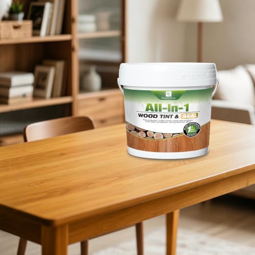Advanced Light Oak Wood Stain & Sealer 1Gallon/128oz, Non-Toxic Waterproof Wood Finish, Flexible Crack & Weather Resistant Wood Treatment to Highlight Natural Wood - color: Light Oak, size: 1Gallon/128oz