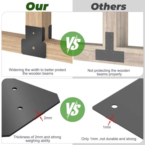 6x6 T Shaped Post to Beam Connector, T Shaped Pergola Bracket for Wood Roof