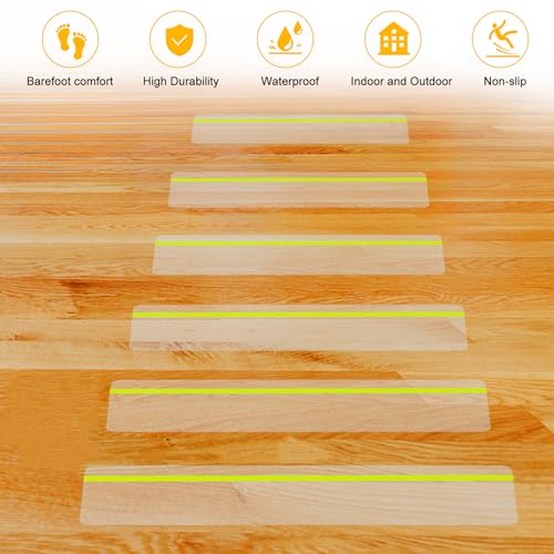 Qingluan Anti Slip Tape, Waterproof Self Adhesive Glow Green Transparent 4" x32.8Ft Grip Tape - color: Transparent Glow in The Dark Green, size: 4 Inch x 32.8ft