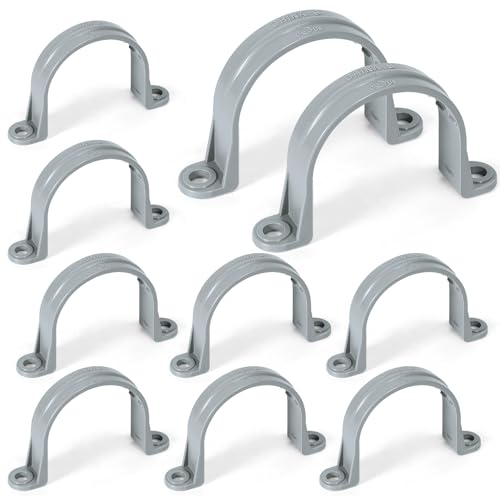 OURU 2 Inch PVC Pipe Straps, 2-Hole Plastic Conduit Clamp, 10PCS - size: 2"