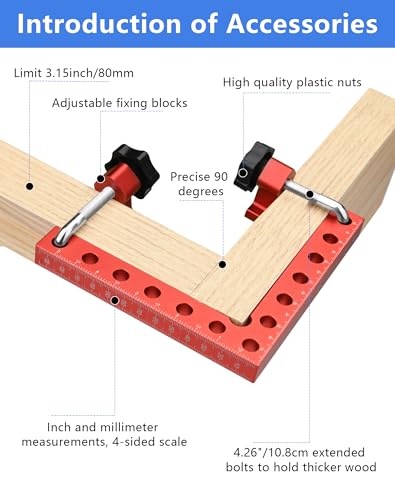 4Pack Corner Clamps for Woodworking for Right Angle Positioning