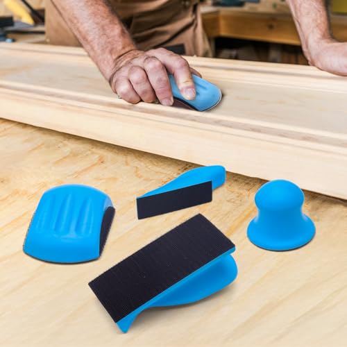 Hand Sanding Blocks Hook and Loop, 4PCS