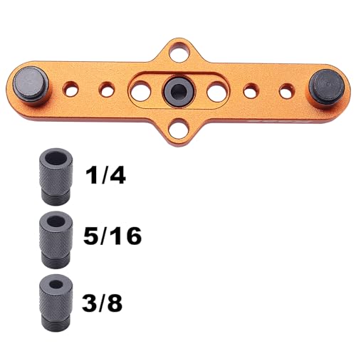 Kaas Self Centering Dowel Jig Kit - Premium Woodworking Tool with Line Scriber Center Finder - Drill Guide for Precise Straight Holes - Includes 1/4", 5/16", 3/8" Bit Guides for Hand Drills