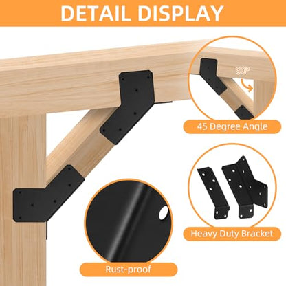 45-Degree Angle Bracket, Adjustable Heavy Duty Connector Brace for 2x4, 4x4 Post 45-Degree Pergola Support Brace for Pergola, Gazebo Wood Post 2 Pairs