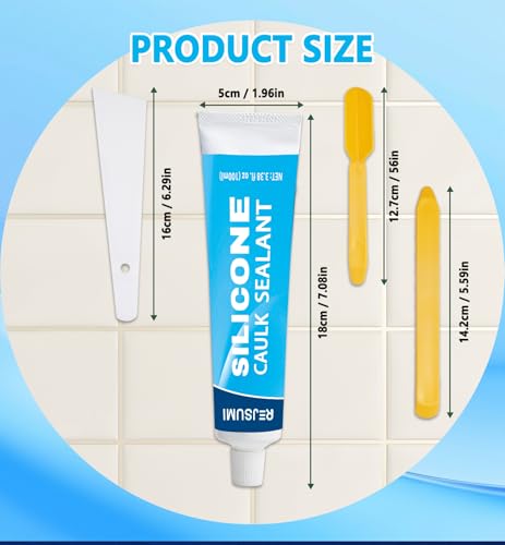 Clear Silicone Caulk 3.38 fl oz (100ml), Waterproof Silicone Sealant - size: 100ml