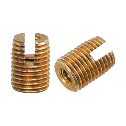 uxcell Self Tapping Threaded Inserts, 15pcs M2-0.4 Female to M4.5-0.5 Male Carbon Steel Slotted Thread Repair Inserts Nuts, 6mm Long - size: M2 x M4.5 x 6mm