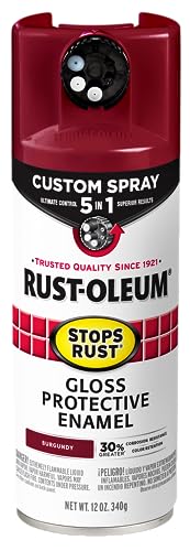 Rust-Oleum Stops Rust Custom 5-in-1 Spray Paint, Gloss Burgundy - color: Gloss Burgundy, size: 12 Ounce (Pack of 1)
