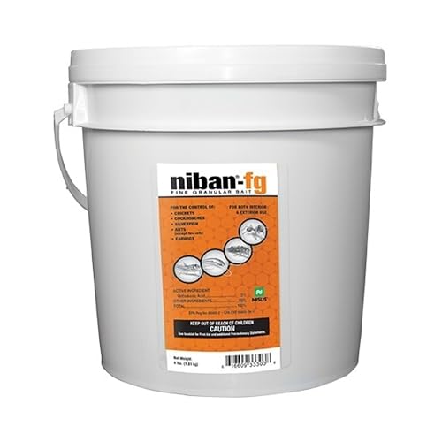 Nisus NiBan-FG Fine Granular Bait, Indoor & Outdoor Moisture-Resistant Bait with Orthoboric Acid, for Ants, Cockroaches, Crickets, Silverfish & Earwigs, 4 Lbs - size: 4 Lbs