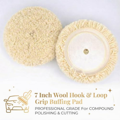 Woolous Wool Buffing Pads 7 Inch for Cars, Boats and Metal
