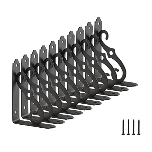HOME MASTER HARDWARE Decorative Shelf Brackets, 5x3.5 inch, Black, 10 Pack - size: 5 x 3 1/2 Inch, style: Black-10Pack
