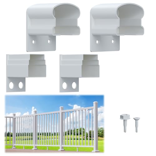Egadis 4 Pack Modular Aluminum Fixed Railing Bracket, White - color: White Level Fixed Bracket - 4x Pack