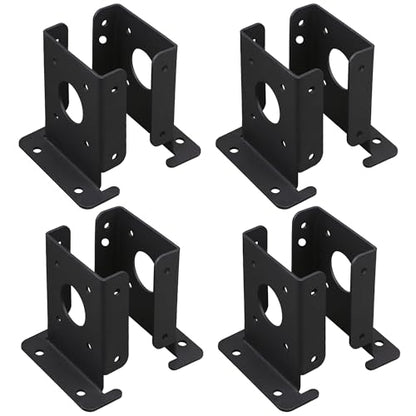 8Pcs Adjustable 4x4 Fence Post Anchor Base Brackets Floor Flange Heavy Duty Solid Pergola Post Base Brackets kit for Deck Handrail Railing Mailbox
