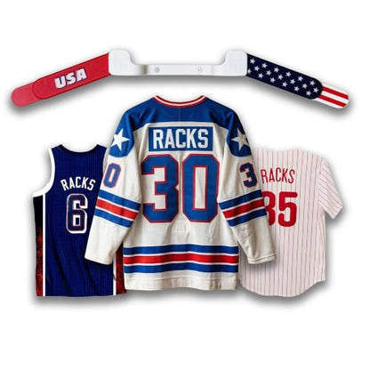 Wall Mount Display | Damage-Free Adjustable Hanger for Jerseys - color: USA