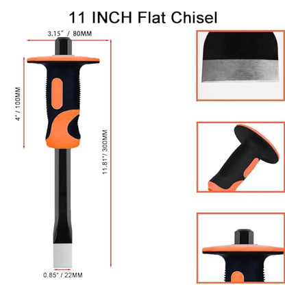 Masonry Chisel Set,3 Piece Heavy-Duty Point, Flat and Brick Chisels