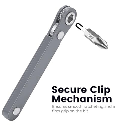 MULWARK 20pc 1/4 Ultra Low Profile Mini Ratchet Wrench Close Quarters Screwdriver Set with High Torque - Right Angle EDC Tool with 90 Degree Mini Offset Reversible Drive Handle & Multi Hex Bits Set