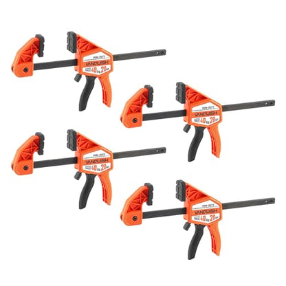 VANQUISH 4'' Mini Bar Clamps for Woodworking 4 Pack, 40LBS Load Limit - size: 4inch 4 Pack