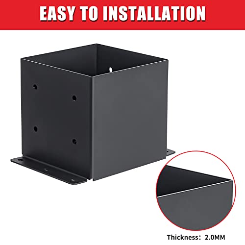 8 Pcs 6"x 6" Post Base |(Inner Size 5.6x5.6) Post Brackets Kit| - size: 6"x 6", style: 8 Pcs