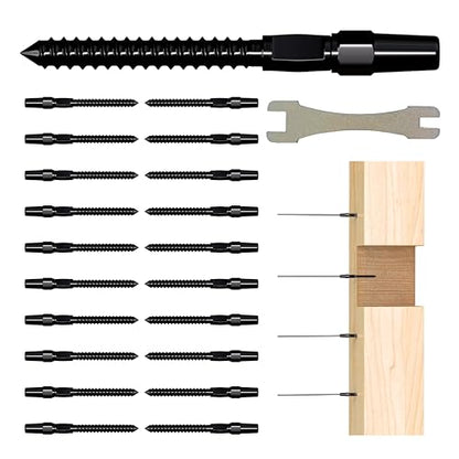 10 Pair Black Cable Railing Kit, Invisible Crimp Fitting Deck Cable Railing Hardware, Right&Left Handed Thread Swage Lag Screws for Wood Post of 1/8" T316 Steel Cable Railing System, HF016BL - color: Black