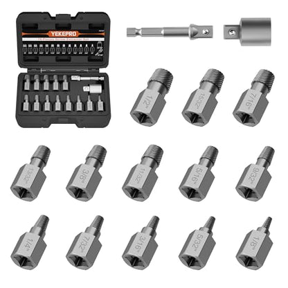 15PCS Screw Extractor Set, 3/8" Drive Bolt Extractor Kit - size: 15 Pieces