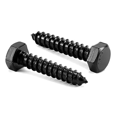 5/16" x 1-1/2" Hex Head Lag Screws Bolts 20Pcs 304 Stainless Steel 18-8, Partial Thread, Hexagon Head Wood Screws by Black Oxide by SG TZH - size: 5/16" x 1-1/2"