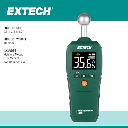 Extech MO57A Pinless Moisture Meter, Spherical Sensor, 4 in Depth - color: MO57A