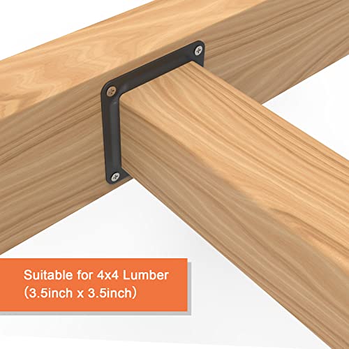 ForoGore 4" x 4" Wood Post Plate Connector, Powder-Coated Decking Post Base - size: 8 PCS